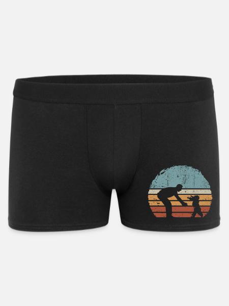 Sonnenuntergang Eltern- und Kind-Silhouette - Männer Boxer Shorts - Schwarz