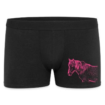 Cheval rose rose - Boxer Homme - noir - Devant