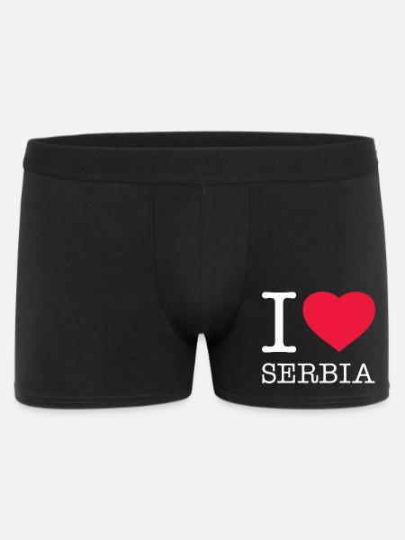 J’AIME LA SERBIE Serbien - Boxer Homme - noir