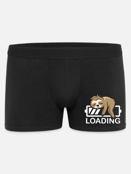lustiges Faultier loading Batterie Symbol comic - Männer Boxer Shorts - Schwarz