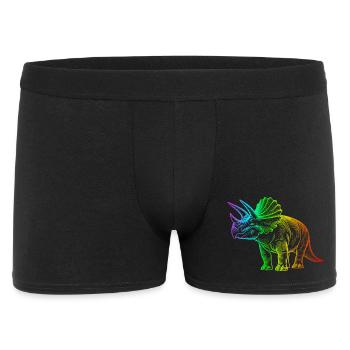 Rainbow Triceratops Dinosaur - Men's Boxer Shorts - black - Front