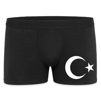 Milli Takim Ay Yildiz Türkisch Flagge DNA - Männer Boxer Shorts - Schwarz - Vorne