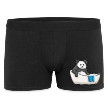 Panda Bathing Bathtub - Men's Boxer Shorts - black - Front