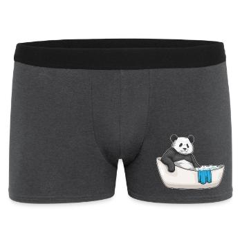 Panda Bathing Bathtub - Men's Boxer Shorts - charcoal grey - Front