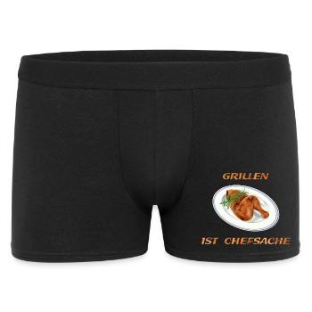 Hähnchen Grillen - Männer Boxer Shorts - Schwarz - Vorne