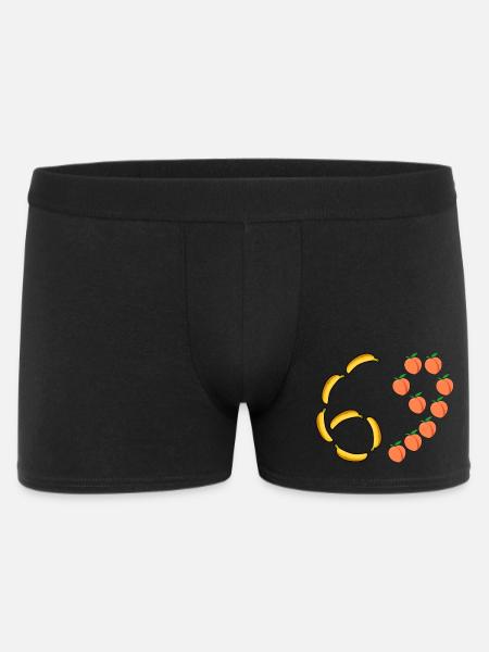 Fruit Motif Bananas and Peaches - Men's Boxer Shorts - black