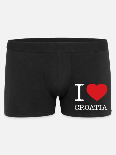I LOVE CROATIA - Men's Boxer Shorts - black