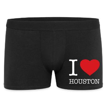 I LOVE HOUSTON - Männer Boxer Shorts - Schwarz - Vorne