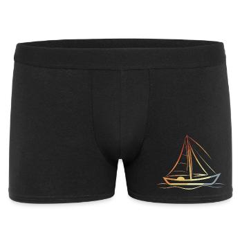 Retro Sailboat Line Art - Men's Boxer Shorts - black - Front