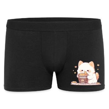 Spaghetti cats - Cat is having fun with past - Men's Boxer Shorts - black - Front