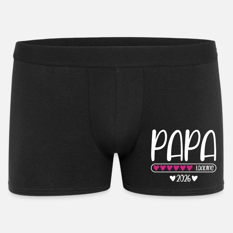 Papa 2026 loading - Männer Boxer Shorts - Schwarz