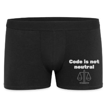 Le code n’st pas neutre Énoncé d’éthique du codeur - Boxer Homme - noir - Devant