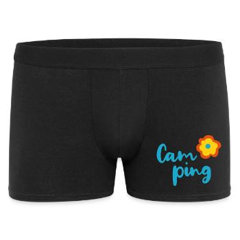 Camping Blume Camper Fan Urlaub Van Life Sommer - Männer Boxer Shorts - Schwarz - Vorne