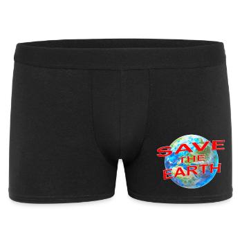Save the Earth  - Männer Boxer Shorts - Schwarz - Vorne