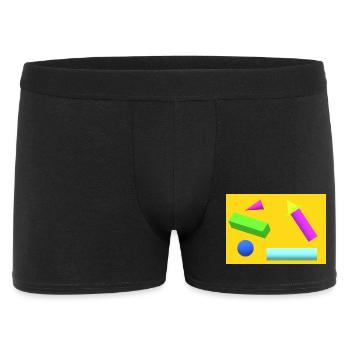 Imprimé abstrait géométrique vibrant - Boxer Homme - noir - Devant