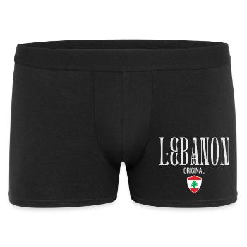 Ursprünglich aus dem Libanon, geboren im Libanon - Männer Boxer Shorts - Schwarz - Vorne
