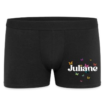 Schöner Mädchenname mit Schmetterlingen JULIANE - Männer Boxer Shorts - Schwarz - Vorne