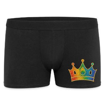 Glamouröse Regenbogen-Krone mit Glittereffekt - Männer Boxer Shorts - Schwarz - Vorne