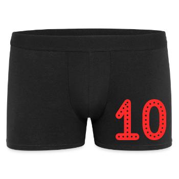 10. 10 JAHRE. 10-JÄHRIGES JUBILÄUM. 10-JÄHRIGES JUBILÄUM. - Männer Boxer Shorts - Schwarz - Vorne