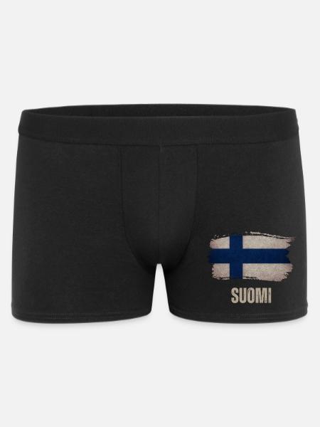 Drapeau grunge de la Finlande, vintage Finlande - Boxer Homme - noir