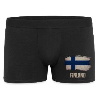 Vintage Finland, Finland flag - Men's Boxer Shorts - black - Front