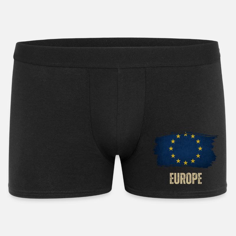 Drapeau grunge de l’Europe, j’aime l’Europe - Boxer Homme - noir