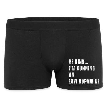 Soyez gentil, je cours avec une faible dopamine - Boxer Homme - noir - Devant