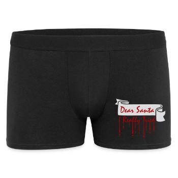 Dear Santa I Really Tried Weihnachten Humor Lustig - Männer Boxer Shorts - Schwarz - Vorne