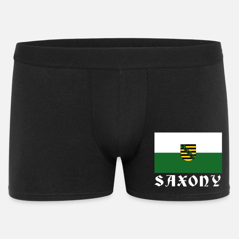 Drapeau de la Saxe avec armoiries - Boxer Homme - noir