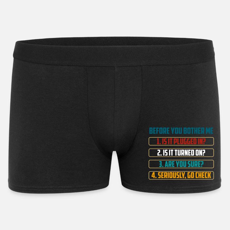 Avant que tu ne m’embêtes, vérifies techniques - Boxer Homme - noir