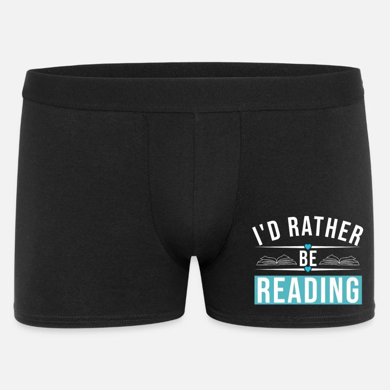 I'D RATHER BE READING - Männer Boxer Shorts - Schwarz