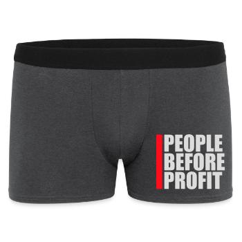 People Before Profit Activism Justice Logo - Men's Boxer Shorts - charcoal grey - Front