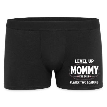 Level Up Mommy Gamer Logo - Männer Boxer Shorts - Schwarz - Vorne