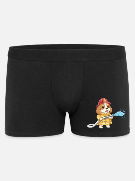 Beagle Firefighter Dog Volunteer Firefighter Boys - Men's Boxer Shorts - black