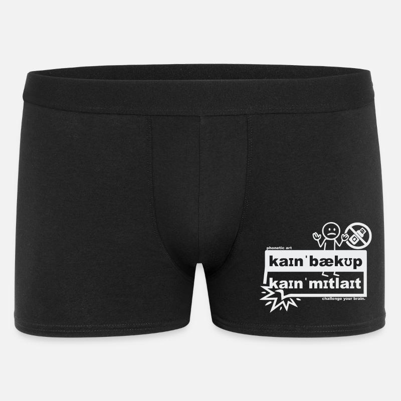 Kein Backup, kein Mitleid - phonetic art - Männer Boxer Shorts - Schwarz