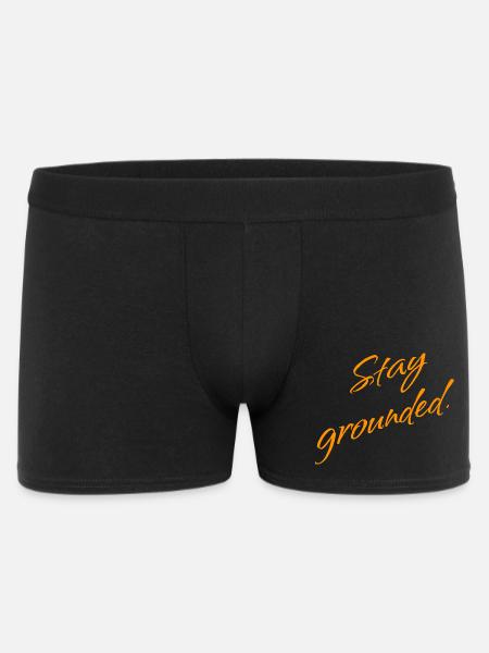 Stay Grounded – Mindfulness Saying - Men's Boxer Shorts - black