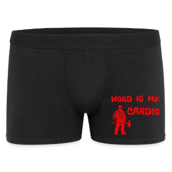 Wood Is My Cardio - Lumberjack Axe Design - Men's Boxer Shorts - black - Front