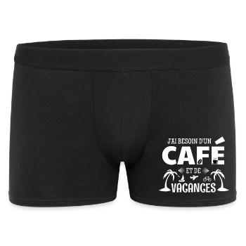 Coffee Humor T-Shirt – Coffee & Vacation - Men's Boxer Shorts - black - Front
