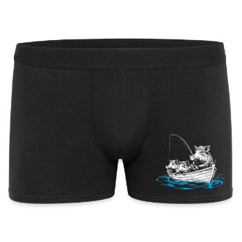 Sangliers sauvages sur poisson – illustration de sangliers sauvages dans un bateau - Boxer Homme - noir - Devant