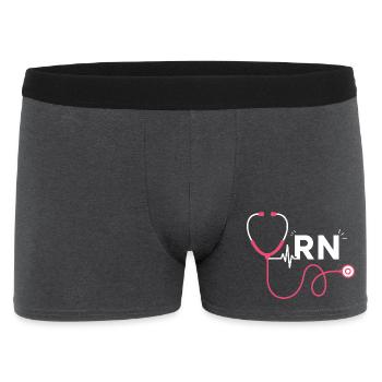 RN Herzstethoskop Trendmotiv - Männer Boxer Shorts - Anthrazit - Vorne