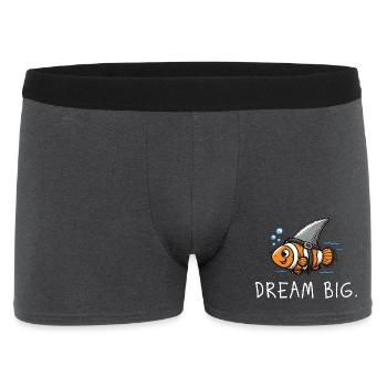 Dream Big – Clownfisch als Hai Illustration - Männer Boxer Shorts - Anthrazit - Vorne