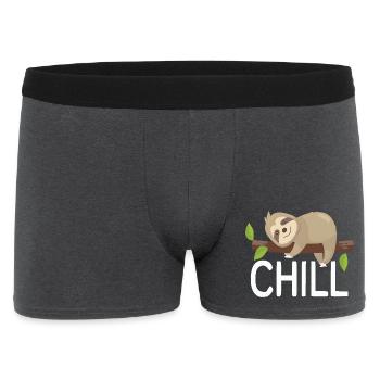 Chill Faultier auf Ast süßes Relax Design - Männer Boxer Shorts - Anthrazit - Vorne