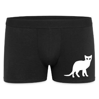 Silhouette de chat Cadeau Cadeau Amoureux des Chats - Boxer Homme - noir - Devant