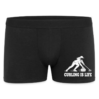 Curling Is Life Winter Sports Fan - Boxer Homme - noir - Devant