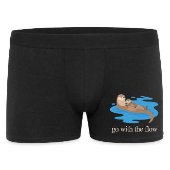 Otter Duo : Laisse Aller avec le Courant - Boxer Homme - noir - Devant
