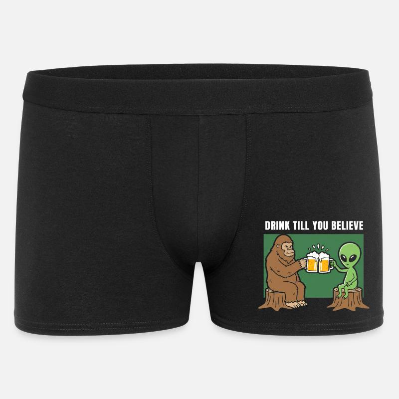Santé avec Alien et Sasquatch - Boxer Homme - noir