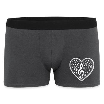 Musik Herz Notenschlüssel Liebe Sound - Männer Boxer Shorts - Anthrazit - Vorne