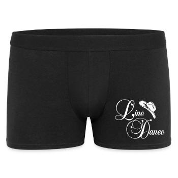 Line Dance Cowboy - Männer Boxer Shorts - Schwarz - Vorne