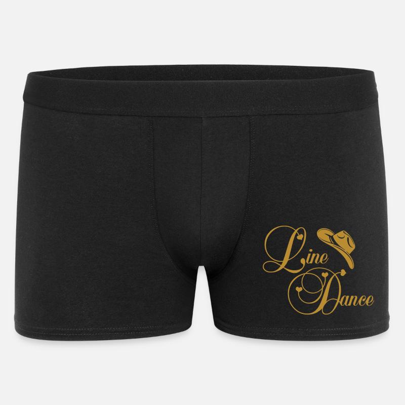 Line Dance Goldenes Logo - Männer Boxer Shorts - Schwarz