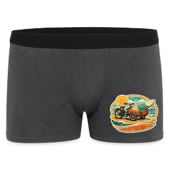 Retro Surfboard Cart on the Beach Cargo Bike Bicycle - Men's Boxer Shorts - charcoal grey - Front